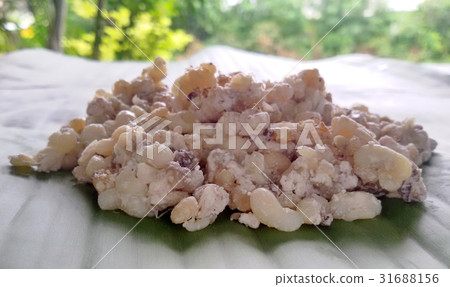 Ants egg on banana leaf. Thailand local food. 31688156