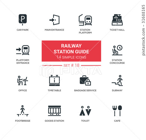 Railway station guide - modern simple icons 31688165