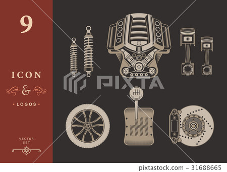 Vector set of spare parts for car Vector set of spare parts for car 31688665