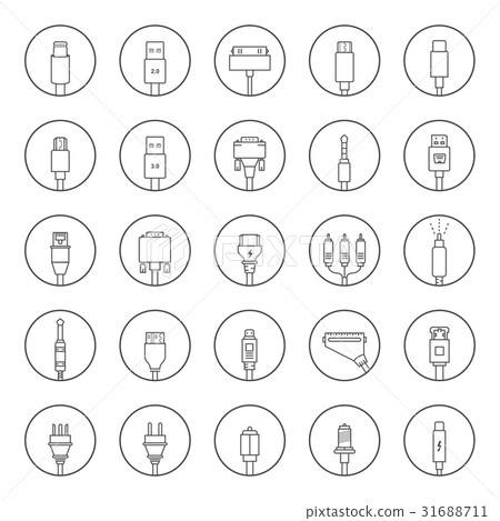 Vector Set Connectors for PC and Mobile Devices Vector Set Connectors for PC and Mobile Devices 31688711