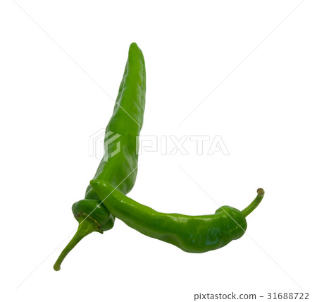Letter L composed of green peppers Letter L composed of green peppers 31688722
