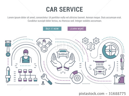 Website Banner and Landing Page Car Service 31688775