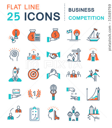 Set Vector Flat Line Icons - Stock Illustration [31689769] - PIXTA