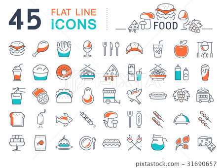 Set Line Icons Food Set Line Icons Food 31690657