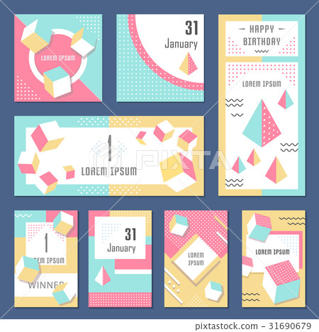 Vector Set Geometric Pattern, Flyers and Banners Vector Set Geometric Pattern, Flyers and Banners 31690679