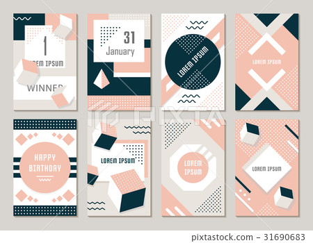 Vector Set Geometric Pattern, Flyers and Banners Vector Set Geometric Pattern, Flyers and Banners 31690683