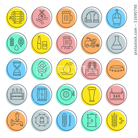 Vector Set Line Icons Beer - Stock Illustration [31690798] - PIXTA