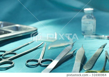 Surgical instruments set in operating room Surgical instruments set in operating room 31690964