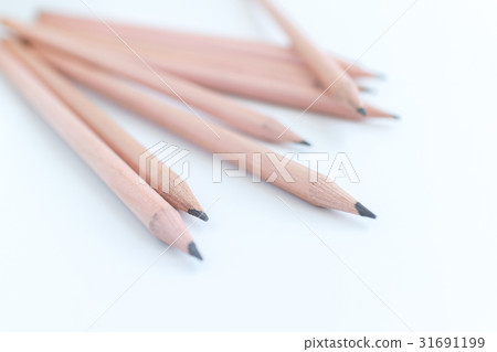 Group of wood pencils on white background Group of wood pencils on white background 31691199