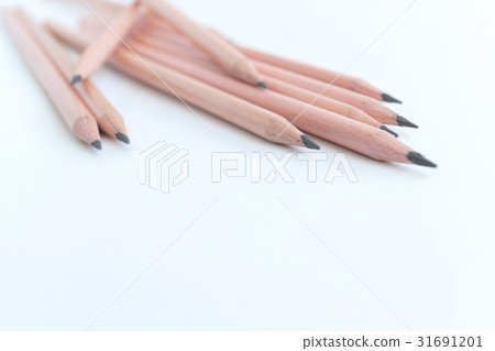 Group of wood pencils on white background Group of wood pencils on white background 31691201