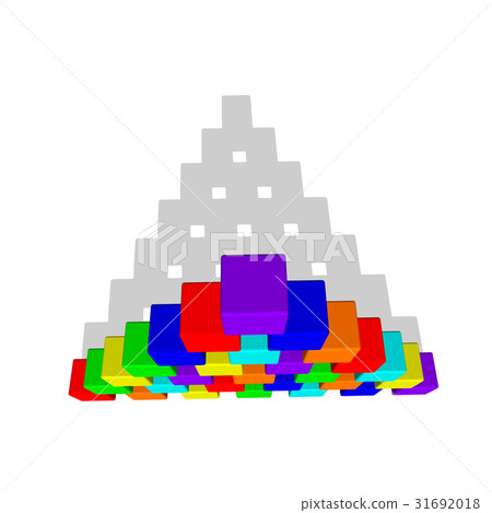 Pyramid from toy building blocks. Pyramid from toy building blocks. 31692018