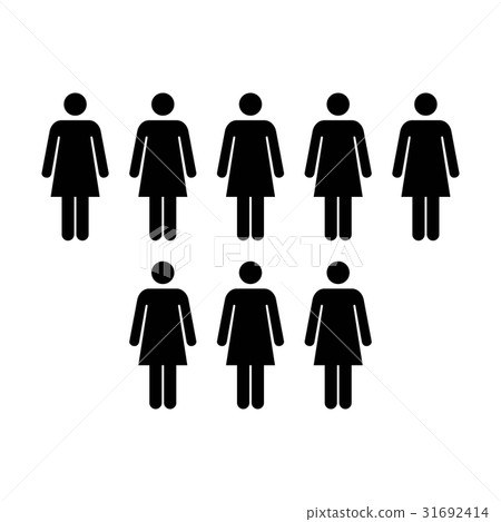 People Icon - Vector Group of Women Team Pictogram People Icon - Vector Group of Women Team Pictogram 31692414