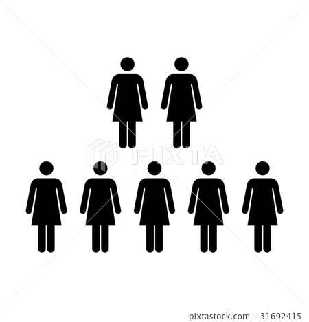 People Icon - Vector Group of Women Team Pictogram People Icon - Vector Group of Women Team Pictogram 31692415