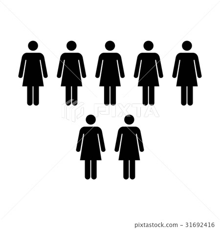 People Icon - Vector Group of Women Team Pictogram People Icon - Vector Group of Women Team Pictogram 31692416