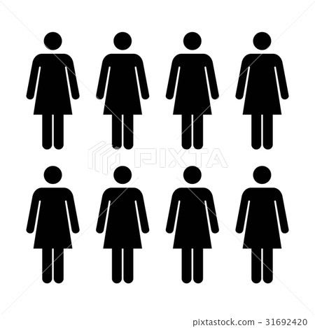 People Icon - Vector Group of Women Team Pictogram People Icon - Vector Group of Women Team Pictogram 31692420