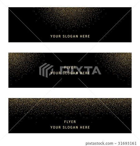 Vector Set Gold Glitter Card and Background 31693161