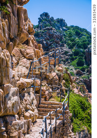 Stony walk path in Costa Paradiso, Sardinia, Italy Stony walk path in Costa Paradiso, Sardinia, Italy 31693439