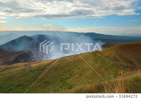 active volcano crater 31694272
