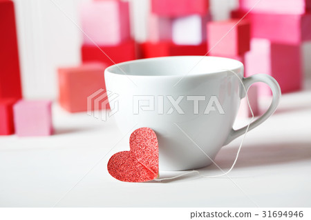 Coffee cup with wooden blocks 31694946