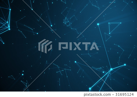 Technological connection futuristic shape, blue 31695124