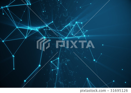 Technological connection futuristic shape, blue Technological connection futuristic shape, blue 31695126