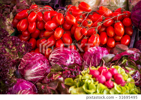 Raw Vegetables - Tomatoes, Radishes, Salad 31695495