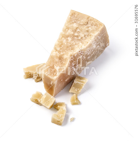 parmesan cheese on white background 31695576