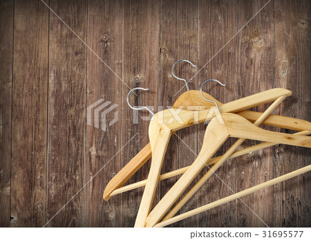 clothing hanger on wooden 31695577