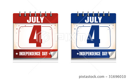 4th of July calendar icon set. US Independence Day 31696010