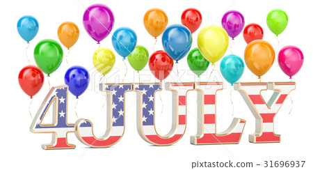 4th of July concept. USA patriotic balloons 31696937