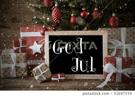 Tree, Snowflakes, God Jul Means Merry Christmas Tree, Snowflakes, God Jul Means Merry Christmas 31697559