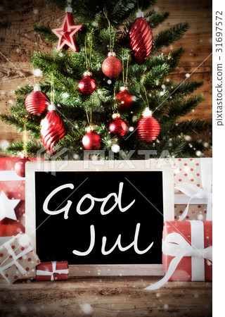 Tree With God Jul Means Merry Christmas 31697572