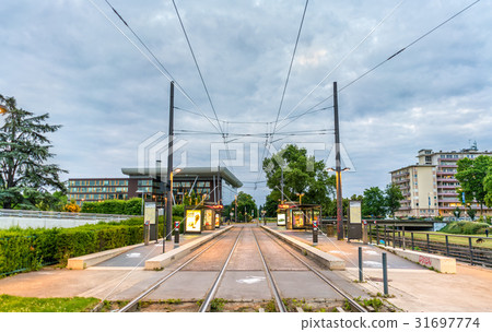Droits de l'Homme Tram Station in the European Droits de l'Homme Tram Station in the European 31697774
