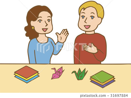 外國夫婦摺紙 - 等高棕色 31697884