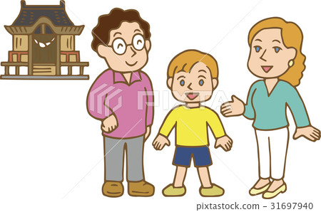 Foreign family - shrine - outline brown Foreign family - shrine - outline brown 31697940