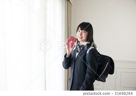 Junior high school student uniform passport bag 31698264