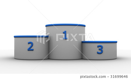 blue podium winner 3d rendering 31699646