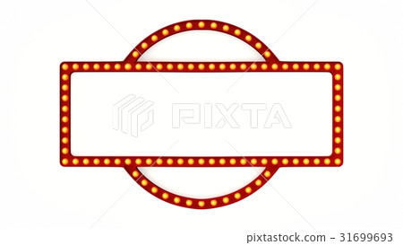 Marquee light board sign retro on white background Marquee light board sign retro on white background 31699693