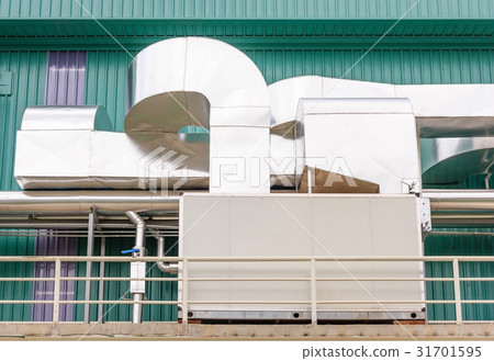 air-cooled chillers and piping system in factory air-cooled chillers and piping system in factory 31701595