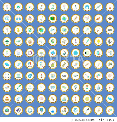100 research icons set cartoon vector 100 research icons set cartoon vector 31704495