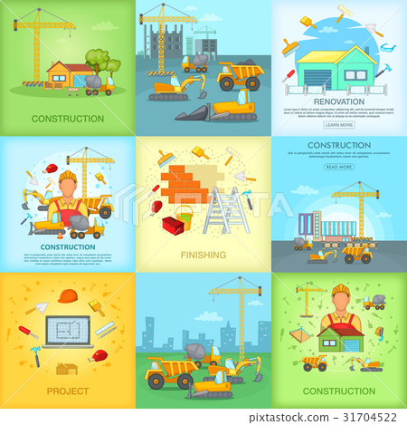 Construction banner set, cartoon style Construction banner set, cartoon style 31704522
