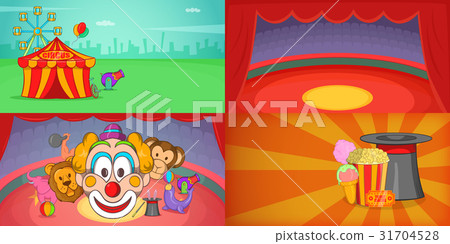 Circus banner set horizontal, cartoon style 31704528