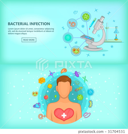 Virus banner set horizontal, cartoon style Virus banner set horizontal, cartoon style 31704531