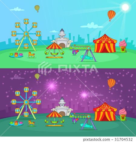 Circus banner set horizontal, cartoon style Circus banner set horizontal, cartoon style 31704532