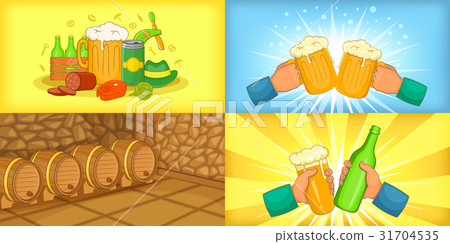 Beer banner set horizontal, cartoon style 31704535