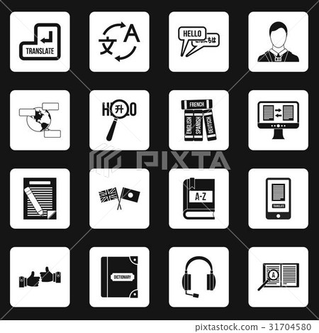 Learning foreign languages icons set squares Learning foreign languages icons set squares 31704580