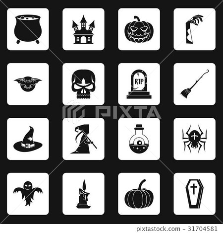 Halloween icons set squares vector Halloween icons set squares vector 31704581