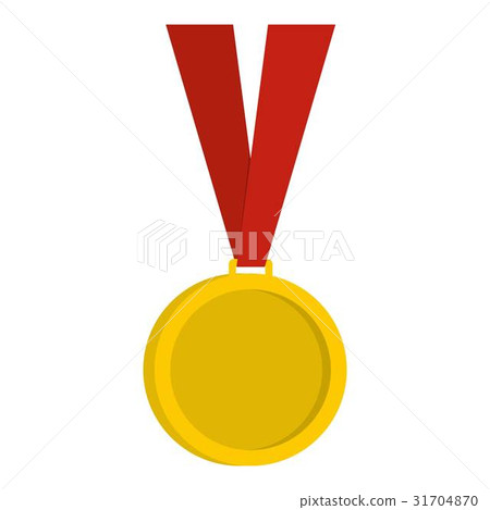 Gold medal icon isolated 31704870