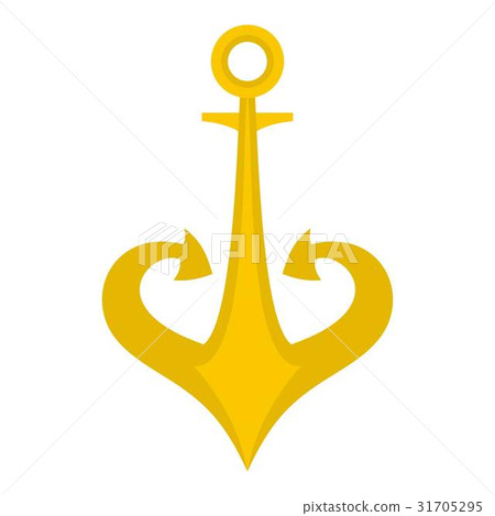 Gold anchor icon isolated Gold anchor icon isolated 31705295
