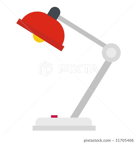 Red desk lamp icon isolated Red desk lamp icon isolated 31705406